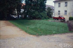 Königs Wusterhausen, Dokumentation zur Wiederherstellung, fertig gestellter Schlossgraben.