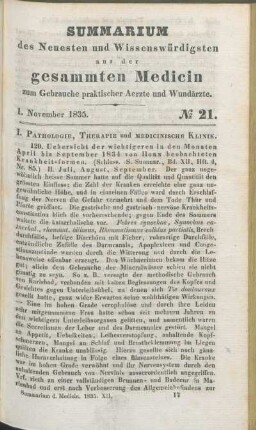 1. November 1835. No 21.