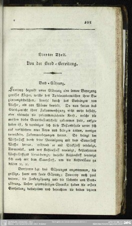 Vierter Theil. Von der Brod-Bereitung