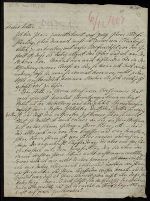Brief von Johann Heinrich Christian Bang an Friedrich Creuzer