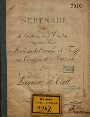 Sérénade pour la guitare et le violon : op. 16