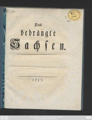 Gesang 1: Das bedrängte Sachsen