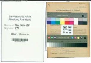 Entnazifizierung Klemens Billen , geb. 05.07.1904 (Lehrer)