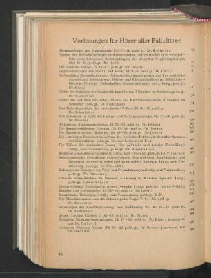 Vorlesungen für Hörer aller Fakultäten