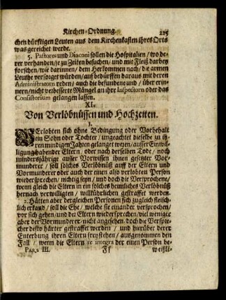XI. Von Verlöbnüssen und Hochzeiten.