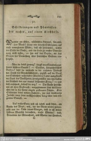 32. Schilderungen und Phantasien des nachts, auf einem Kirchhofe