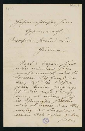 Brief vom 18. Januar 1863