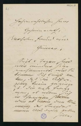 Brief vom 18. Januar 1863
