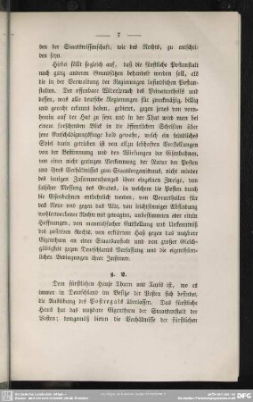§. 2 [Das Wesen der thurn und taxis'schen Postanstalt]