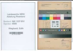 Entnazifizierung Edith Wieghardt , geb. 06.12.1907 (Lehrerin)