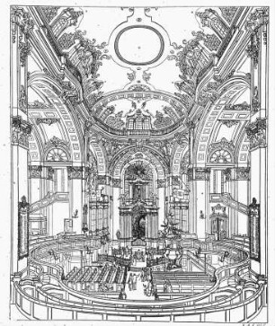 Hamburg, St. Michaelis, Innenraum (grafische Darstellung); Ernst Georg Sonnin