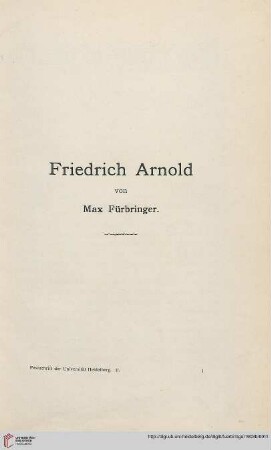 Friedrich Arnold von Max Fürbringer