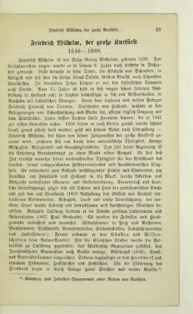 Friedrich Wilhelm, der große Kurfürst. 1640-1688