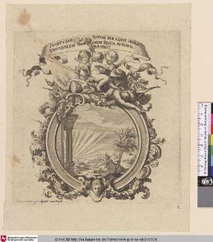 [Kartusche mit Devise; Emblematic subject in ornamental frame]