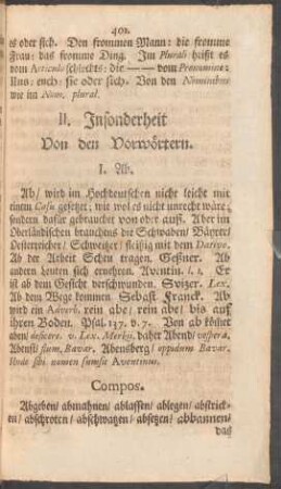 II. Insonderheit Von den Vorwörtern.