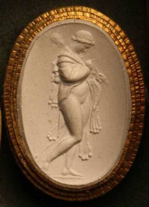 Ganzfigur der Omphale mit Löwenhaut und geschulterter Keule (Daktyliothek, Erstes Mythologisches Tausend)