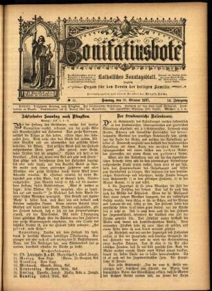 Erste Ausgabe vom Sonntag, den 10. Oktober 1897.