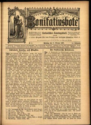 Erste Ausgabe vom Sonntag, den 10. Oktober 1897.