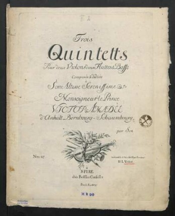 Trois quintetts pour deux violons, deux flutes et basse