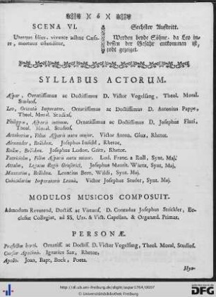 Syllabus Actorum.