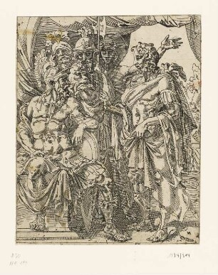 Achior vor Holofernes, Blatt 1 der Folge "Geschichte von Judith und Holofernes"