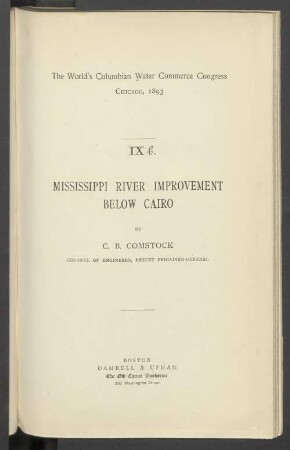 IX b. Mississippi River improvement below Cairo