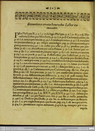 Extantiora errata benevolus Lector ita emendabit