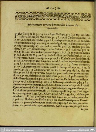 Extantiora errata benevolus Lector ita emendabit