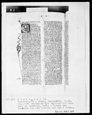 Bibel — Initiale E (t factum), darin Vision des Ezechiel, Folio 310verso