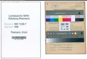 Entnazifizierung Erich Themann , geb. 13.11.1907 (Milchhaendler)