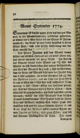 Monat September 1774.