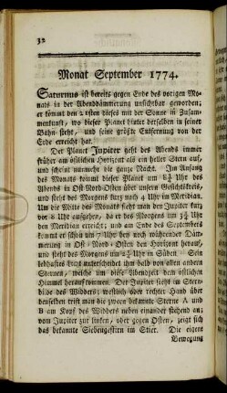Monat September 1774.