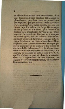 Lettre du Comte de Vergennes à l'Electeur de M...