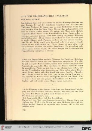 Aus dem brasilianischen Tagebuch