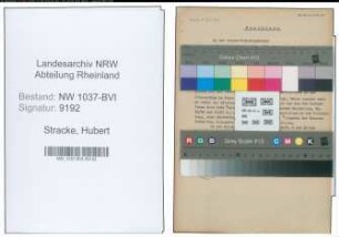 Entnazifizierung Hubert Stracke , geb. 04.04.1911 (Steuerassistent)