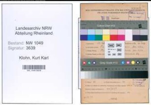 Entnazifizierung Kurt Karl Klohn , geb. 23.02.1909 (Sparkassenangestellter)