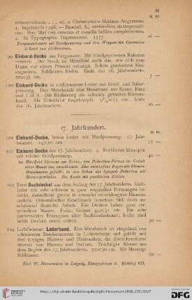 17. Jahrhundert (Nr. 101 - 172)