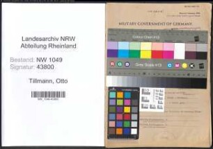 Entnazifizierung Otto Tillmann , geb. 23.03.1904 (Architekt)