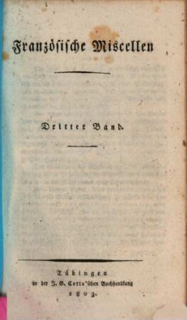 Französische Miscellen. 3. 1803