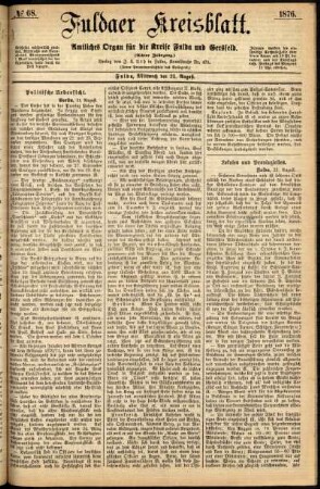 Ausgabe vom Mittwoch, den 23. August 1876.