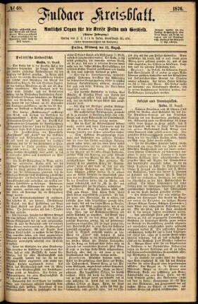 Ausgabe vom Mittwoch, den 23. August 1876.