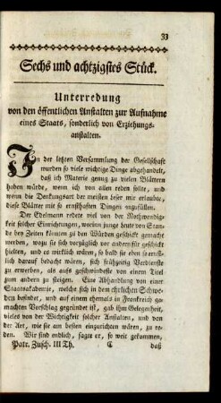 Sechs und achtzigstes Stück