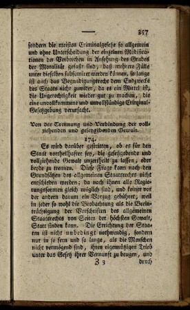 § 174. Von der Trennung und Verbinung der vollziehenden und gesetzgebenden Gewalt.