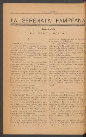La serenata pampeana : (Cuento trágico)