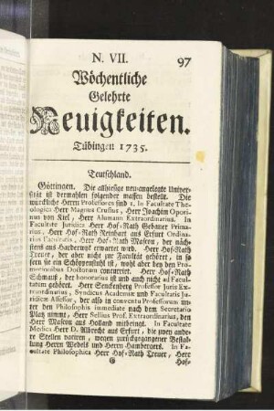 N. VII. Tübingen 1735