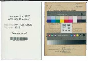 Entnazifizierung Adolf Waeser , geb. 04.10.1899 (Maurer)