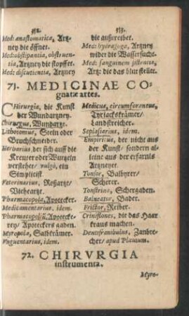 71. Medicinae Cognatae artes. - 80. De Avibus Generatim.