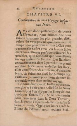 Chapitre VI. Continuation de mon voyage jusques aux Indes