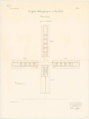 Zellengefängnis, Düsseldorf Männergefängnis: Grundriss DG 1:200