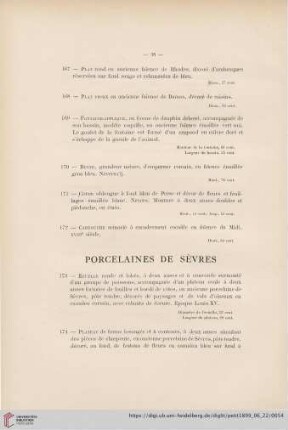 Porcelaines de Sèvres (Nr. 173 - 204)